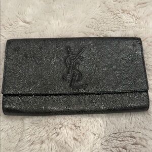 YSL Black Leather Clutch